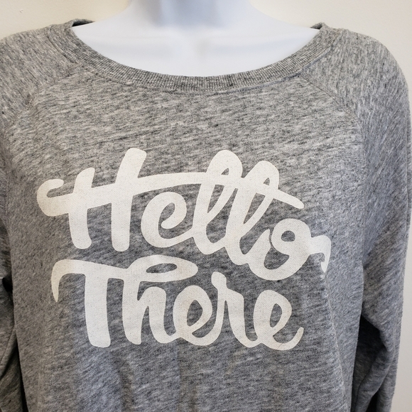Old Navy Womens Hello There Gray Sweatshirt Size Medium - Picture 3 of 5